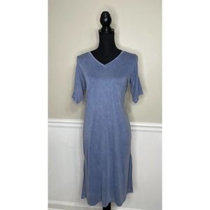 The Rustic Rack Blue V-Neck Pullover Shirt Dress Size Small
